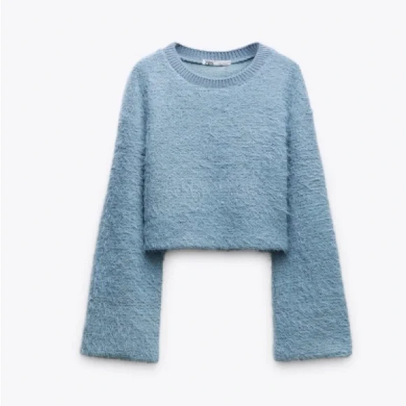 NWT ZARA fuzzy sparkle sweater